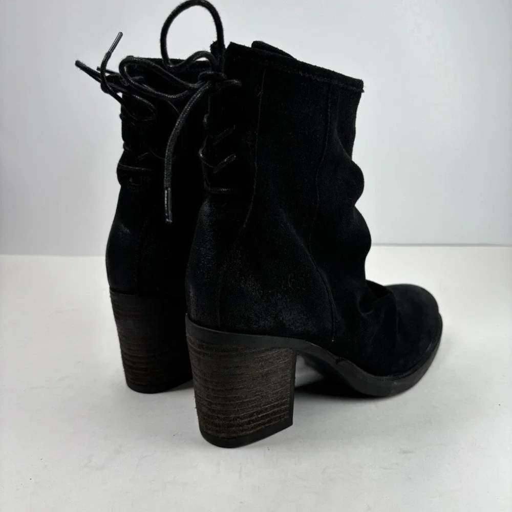 Bos. & Co. Barlow Women's US 6-6.5/37 Black Suede Leather Zip Waterproof Booties